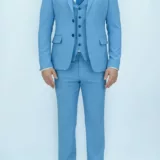 Костюм-тройка небесно-голубого цвета Каталог