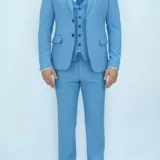 Костюм-тройка небесно-голубого цвета Каталог