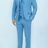 Костюм-тройка небесно-голубого цвета Каталог