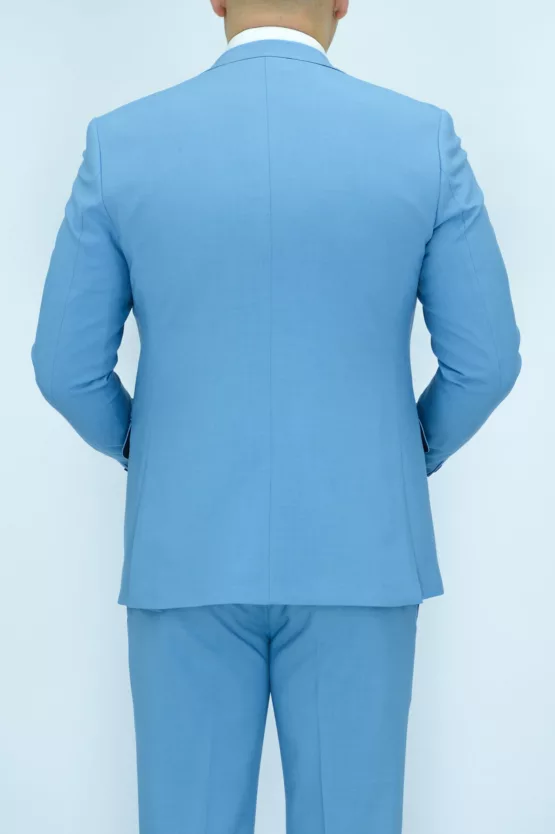 Костюм-тройка небесно-голубого цвета Каталог