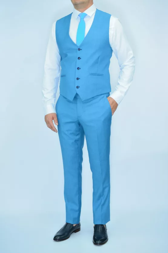 Мужской костюм-тройка цвета «морской волны» Каталог