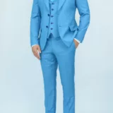 Мужской костюм-тройка цвета «морской волны» Каталог