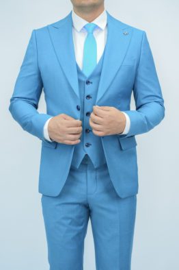 Мужской костюм-тройка цвета «морской волны» Костюм на свадьбу