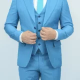 Мужской костюм-тройка цвета «морской волны» Каталог