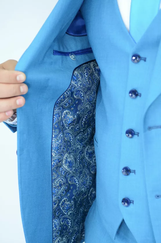 Мужской костюм-тройка цвета «морской волны» Каталог