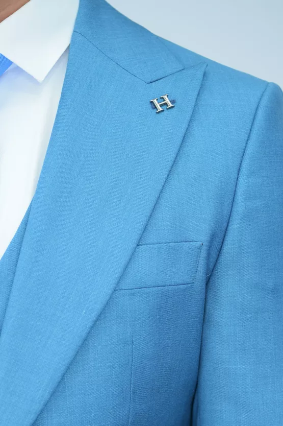 Мужской костюм-тройка цвета «морской волны» Каталог