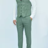 Костюм-тройка светло-зеленый текстурная ткань Вечерние мужские костюмы