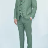 Костюм-тройка светло-зеленый текстурная ткань Вечерние мужские костюмы