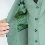 Костюм-тройка светло-зеленый текстурная ткань Вечерние мужские костюмы