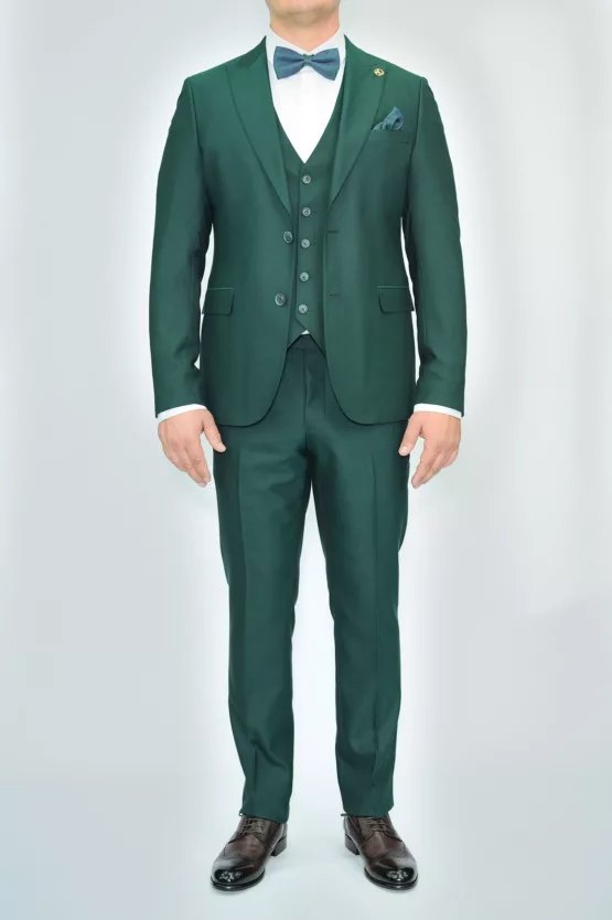 Костюм-тройка насыщенно-зеленого цвета Вечерние мужские костюмы
