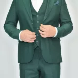 Костюм-тройка насыщенно-зеленого цвета Вечерние мужские костюмы