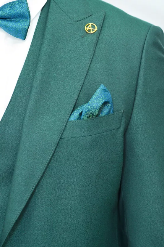 Костюм-тройка насыщенно-зеленого цвета Вечерние мужские костюмы