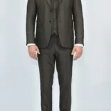 Костюм-тройка шоколадного цвета текстурная ткань Каталог