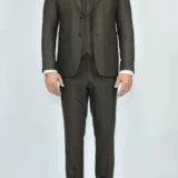 Костюм-тройка шоколадного цвета текстурная ткань Каталог