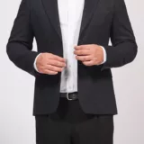 Пиджак полуприталенный графитовый оттенок Каталог