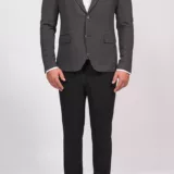 Пиджак полуприталенный серого цвета Пиджаки