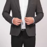 Пиджак полуприталенный серого цвета Пиджаки