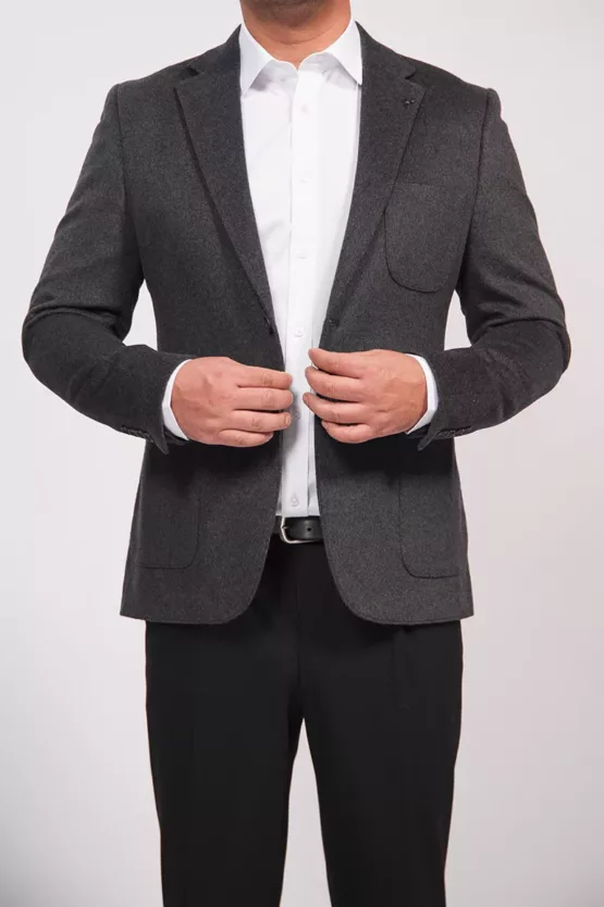 Кашемировый пиджак серого оттенка Каталог