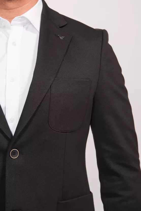 Пиджак матово-черный стрейчевый Каталог