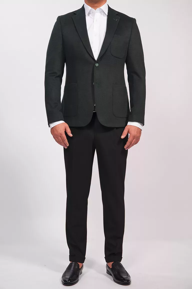 Полуприталенный фасон Кашемировый пиджак изумрудного оттенка Каталог