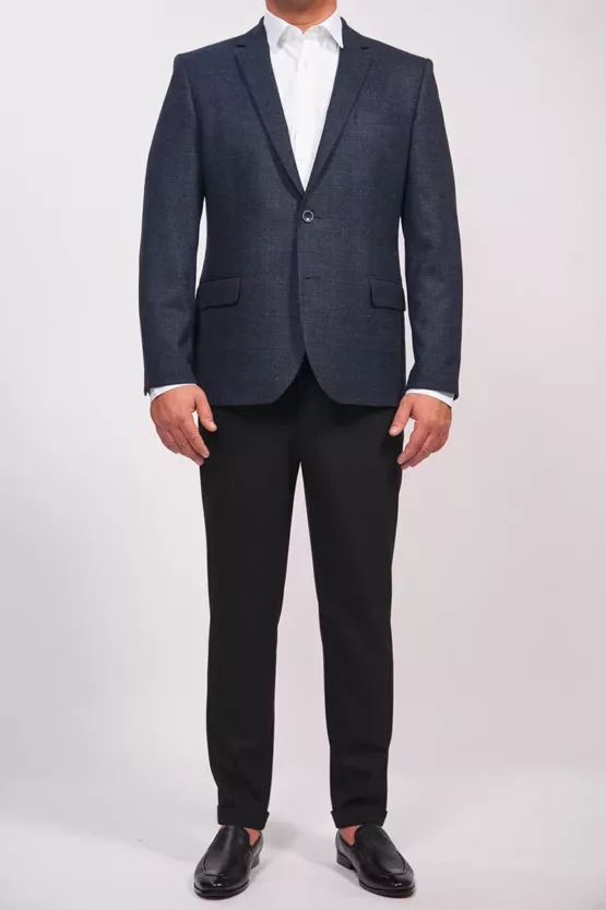 Классический синий пиджак в клетку Каталог