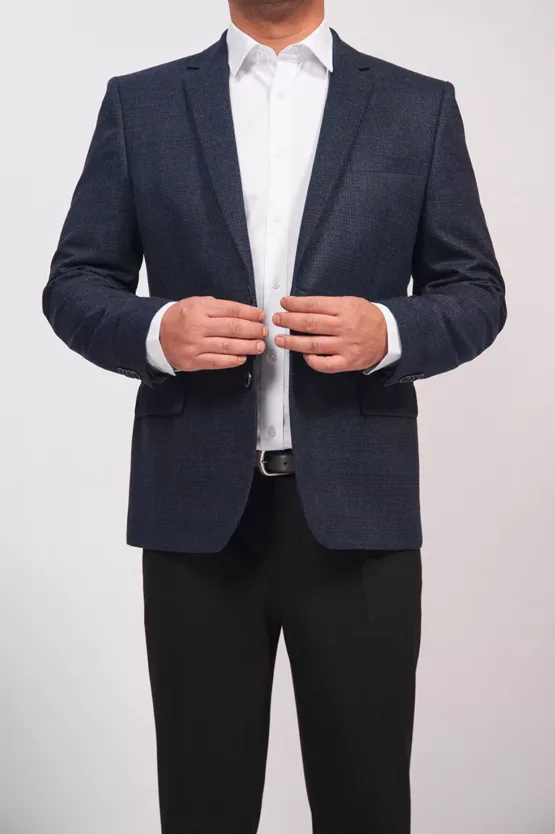 Классический синий пиджак в клетку Каталог