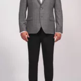 Классический пиджак серого цвета в клетку Пиджаки