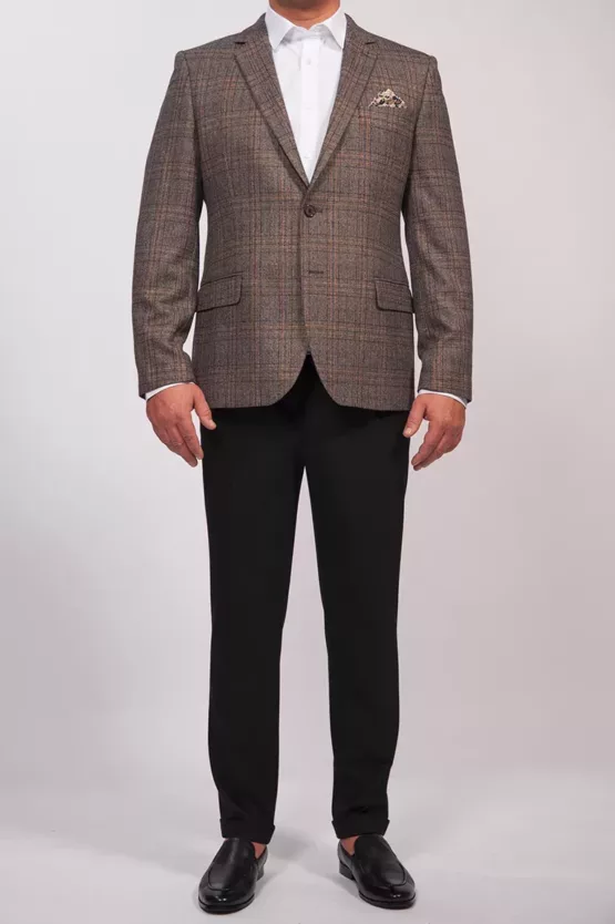 Пиджак классический песочного цвета в клетку Каталог