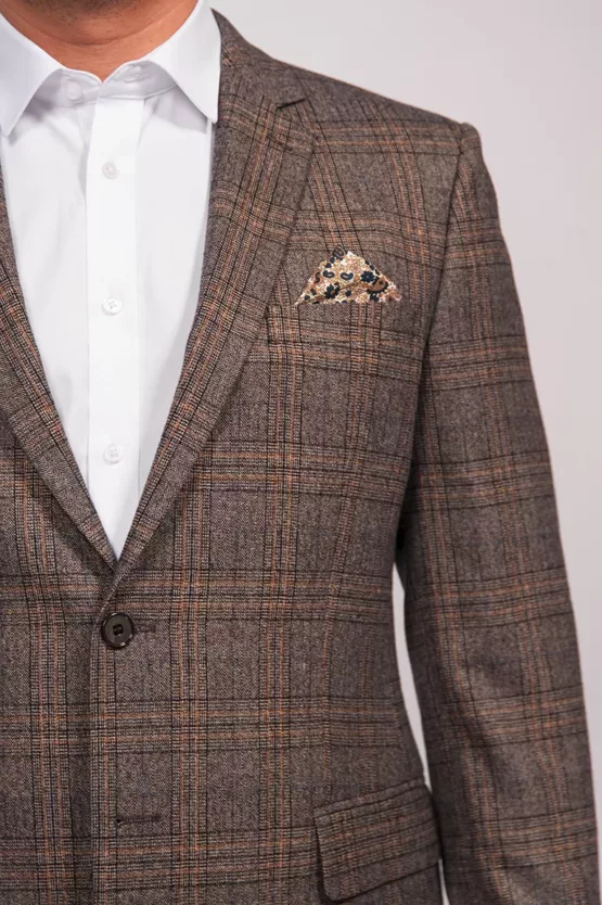 Пиджак классический песочного цвета в клетку Каталог