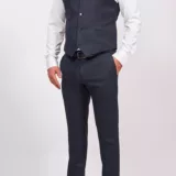 Костюм-тройка синего цвета в полосу Каталог