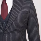 Костюм-тройка синего цвета в полосу Каталог