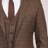 Костюм-тройка в клетку цвет песочный Каталог