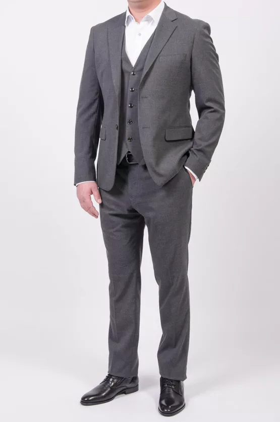 Костюм-тройка серого цвета Вечерние мужские костюмы