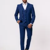 Костюм-тройка голубого цвета Вечерние мужские костюмы