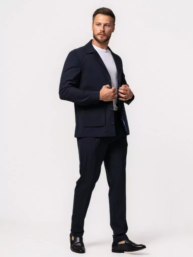 Костюм-двойка синий цвет, пиджак сюртук Каталог