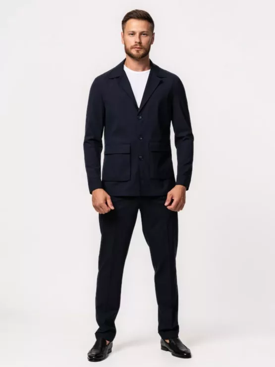 Костюм-двойка синий цвет, пиджак сюртук Каталог
