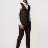 Костюм-тройка коричневый цвет текстурная ткань Каталог