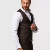 Костюм-тройка коричневый цвет текстурная ткань Каталог