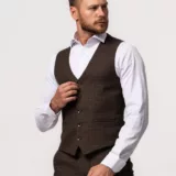 Костюм-тройка коричневый цвет текстурная ткань Каталог