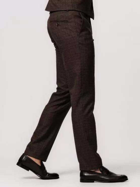 Костюм-тройка коричневый цвет текстурная ткань Каталог