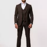 Костюм-тройка коричневый цвет текстурная ткань Каталог