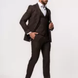 Костюм-тройка коричневый цвет текстурная ткань Каталог
