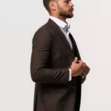 Костюм-тройка коричневый цвет текстурная ткань Каталог