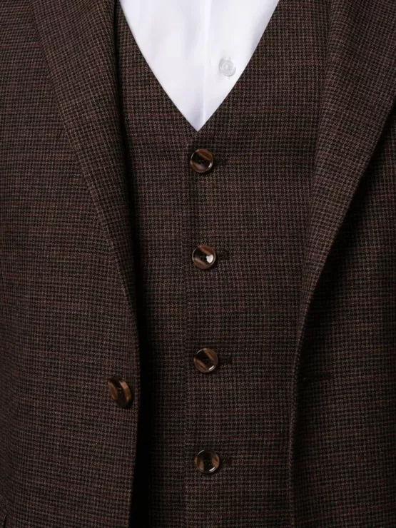 Костюм-тройка коричневый цвет текстурная ткань Каталог