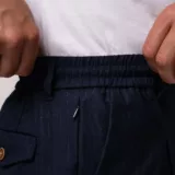 Костюм-двойка синего цвета в полоску Каталог