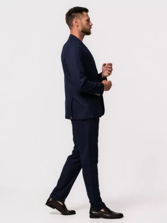 Костюм-двойка синего цвета в полоску Каталог