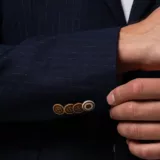 Костюм-двойка синего цвета в полоску Каталог