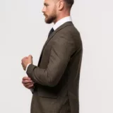 Костюм-тройка болотный оттенок Вечерние мужские костюмы