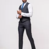 Костюм-тройка серого цвета в клетку Каталог