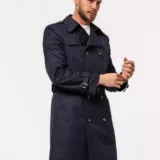 Плащ-тренч чернильно-синего цвета Каталог